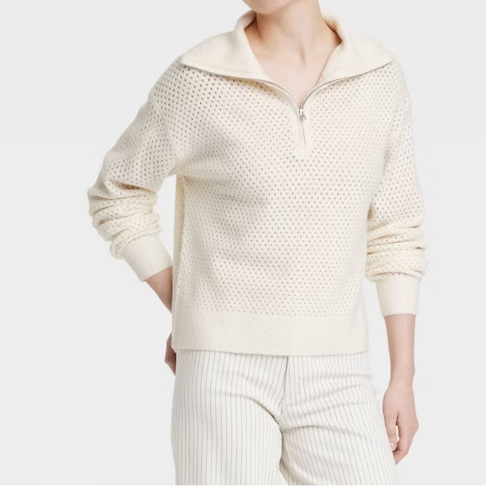 Universal Thread - Women's Quarter Zip Collared Pullover Sweater Size XL